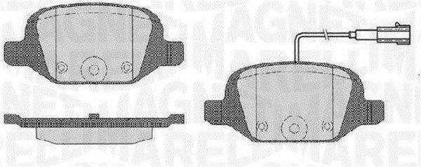 Bremsbelagsatz, Scheibenbremse Hinterachse Magneti Marelli 363916060503