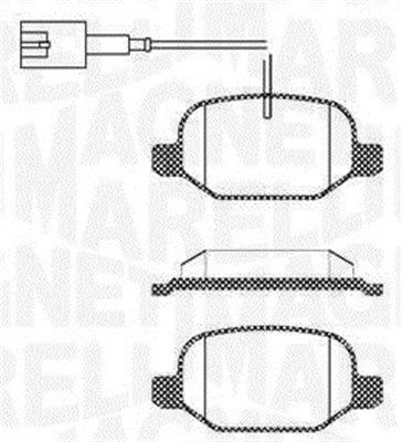 Bremsbelagsatz, Scheibenbremse Hinterachse Magneti Marelli 363916060687