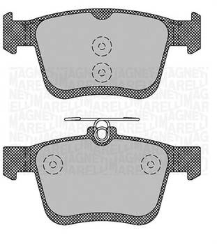 Bremsbelagsatz, Scheibenbremse Hinterachse Magneti Marelli 363916060714