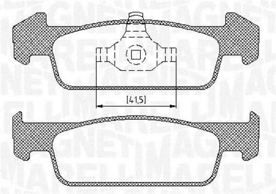 Bremsbelagsatz, Scheibenbremse Vorderachse Magneti Marelli 363916060718